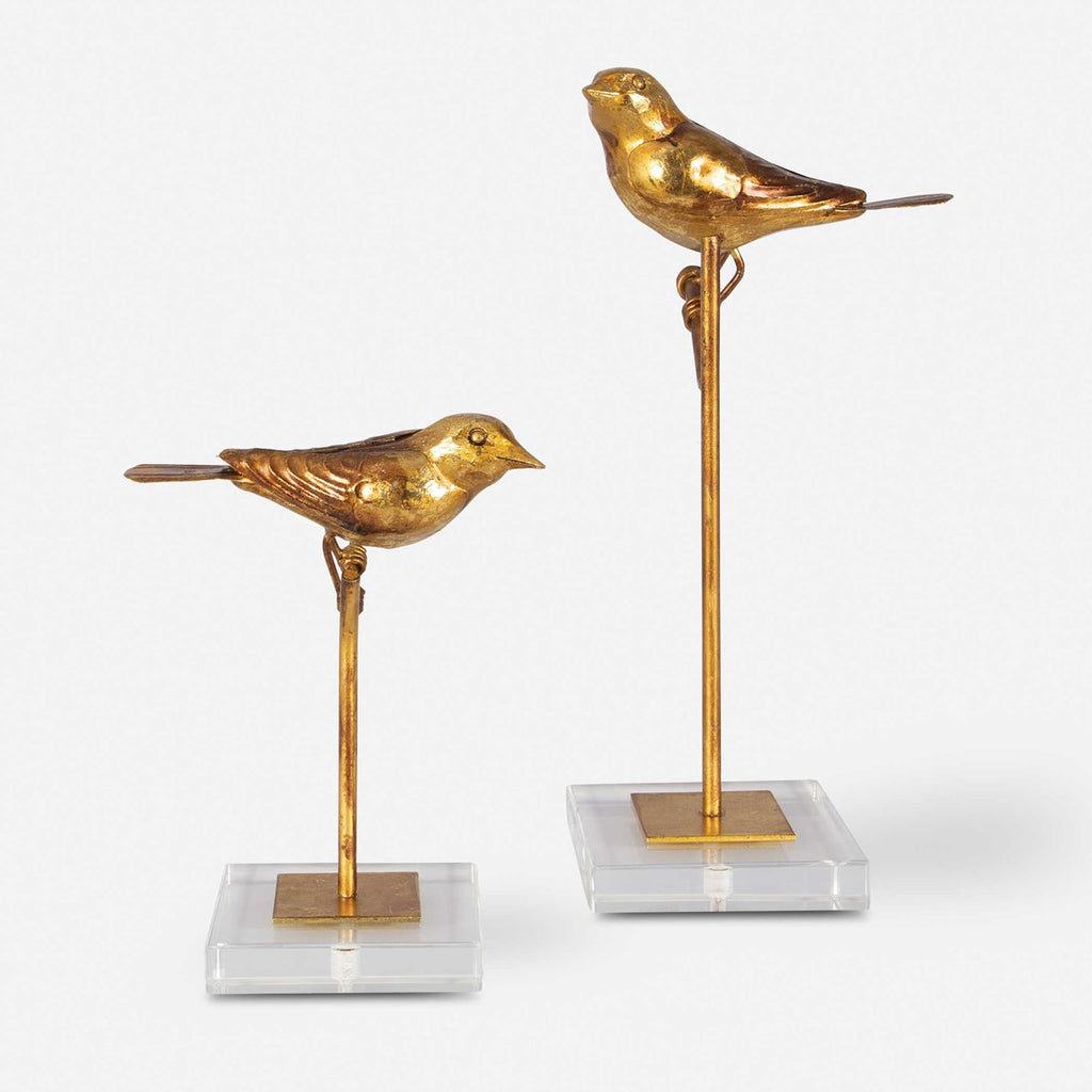Passerines Bird Sculptures Set of 2 - Bombay Mercantile