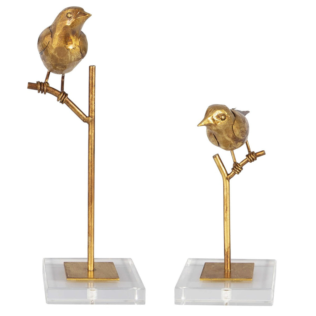 Passerines Bird Sculptures Set of 2 - Bombay Mercantile