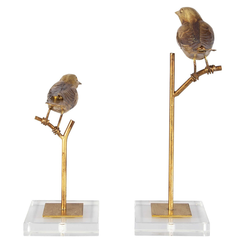 Passerines Bird Sculptures Set of 2 - Bombay Mercantile