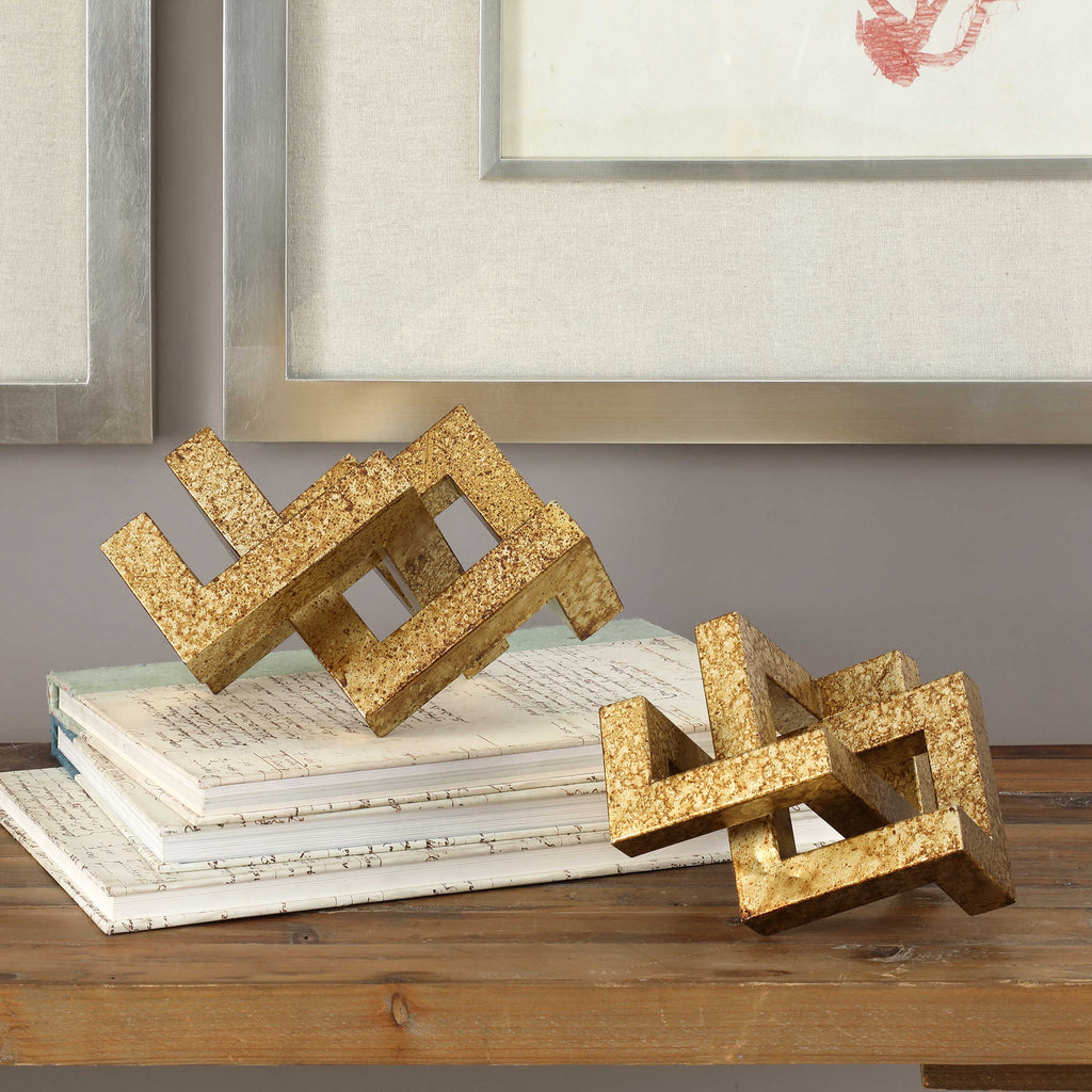 Ayan Gold Accents, Set of 2 - Bombay Mercantile