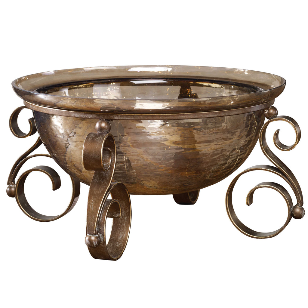 Alya Bronze Glass Bowl - Bombay Mercantile