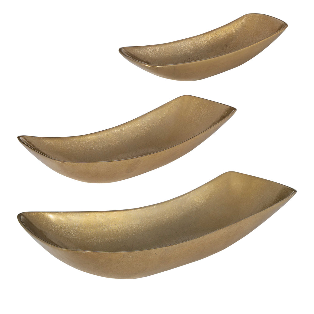 Anas Antique Brass Bowls Set of 3 - Bombay Mercantile