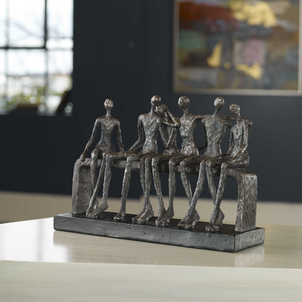 Camaraderie Aged Silver Figurine - Bombay Mercantile