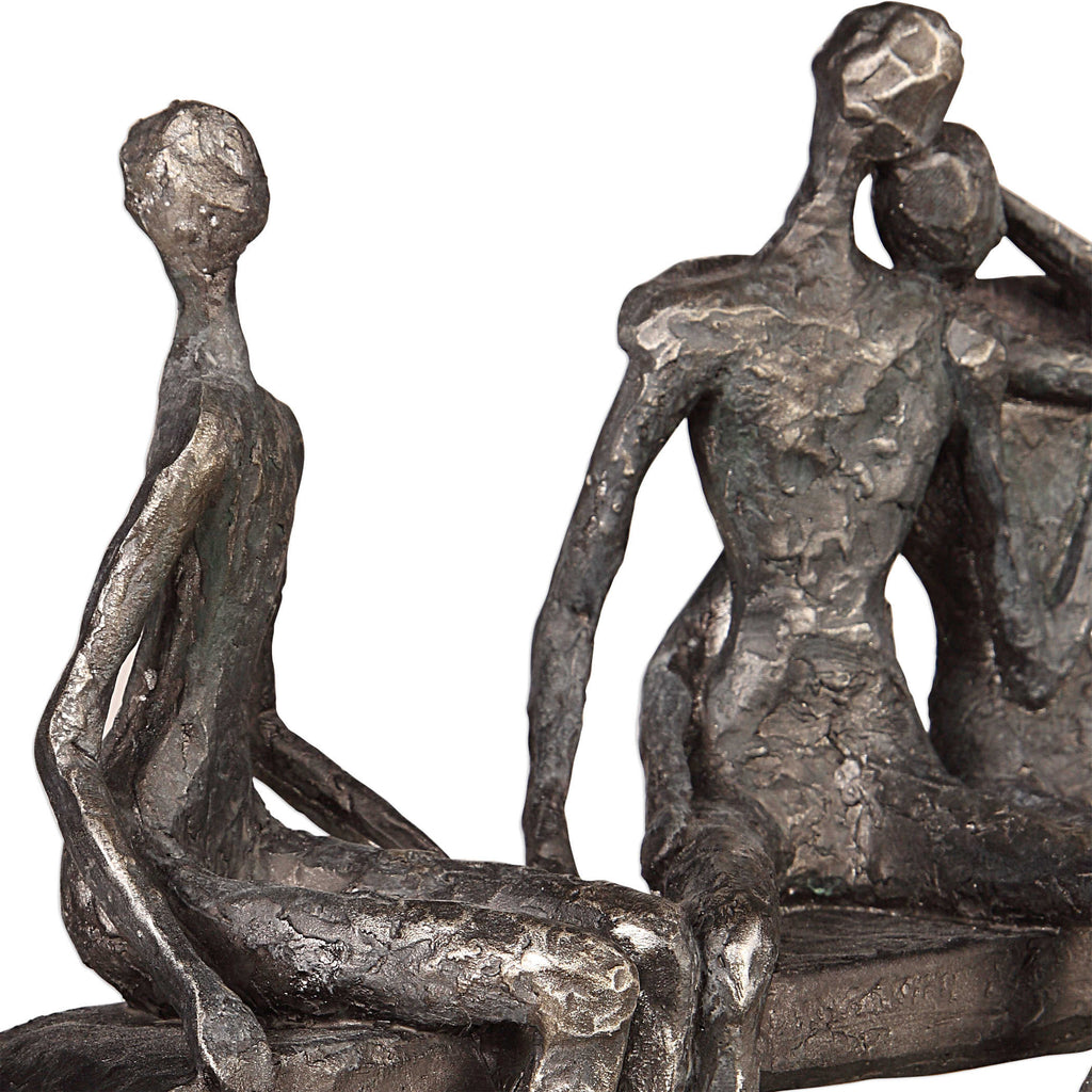 Camaraderie Aged Silver Figurine - Bombay Mercantile