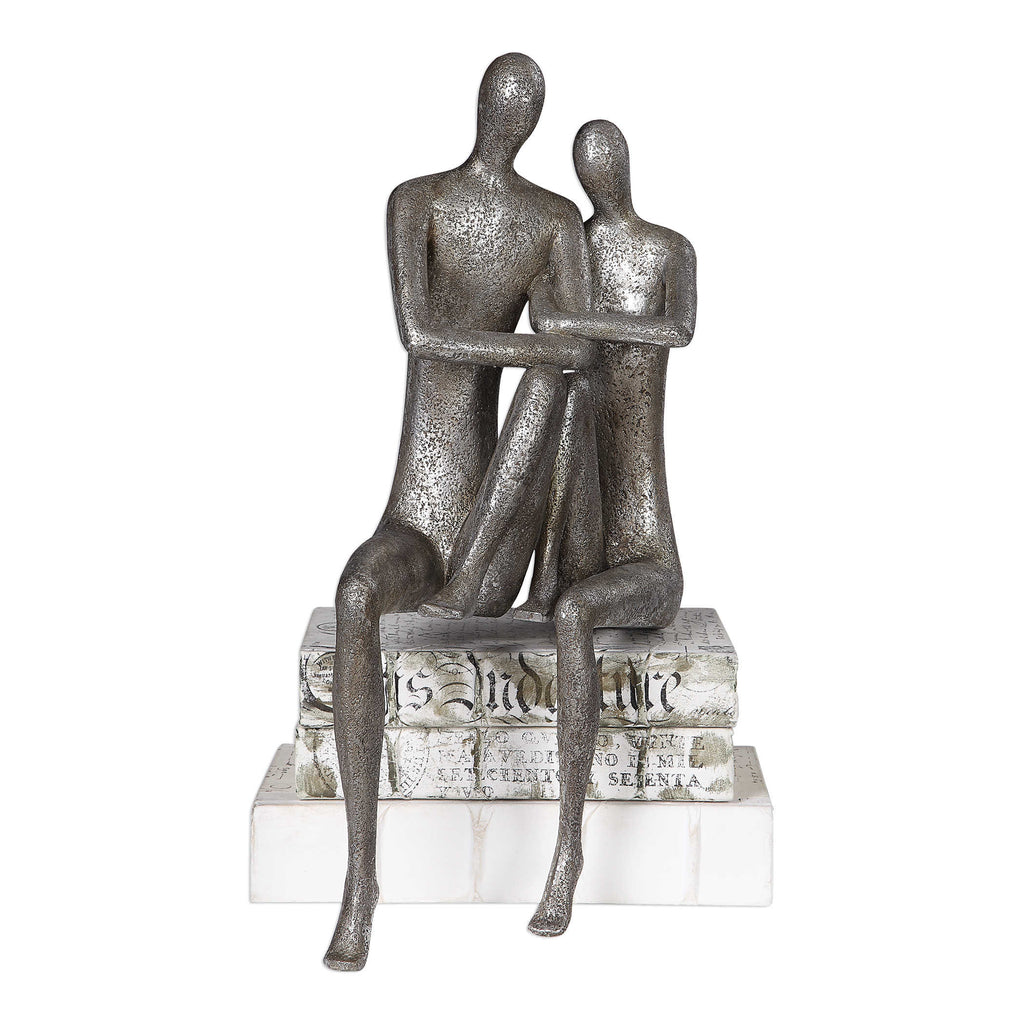 Courtship Antique Nickel Figurine - Bombay Mercantile