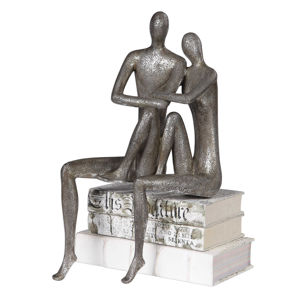 Courtship Antique Nickel Figurine - Bombay Mercantile
