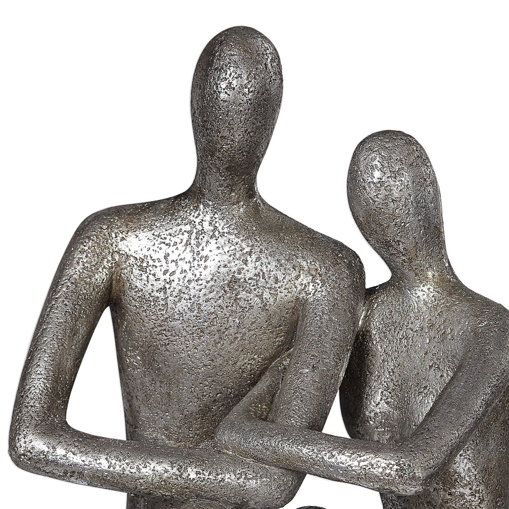 Courtship Antique Nickel Figurine - Bombay Mercantile
