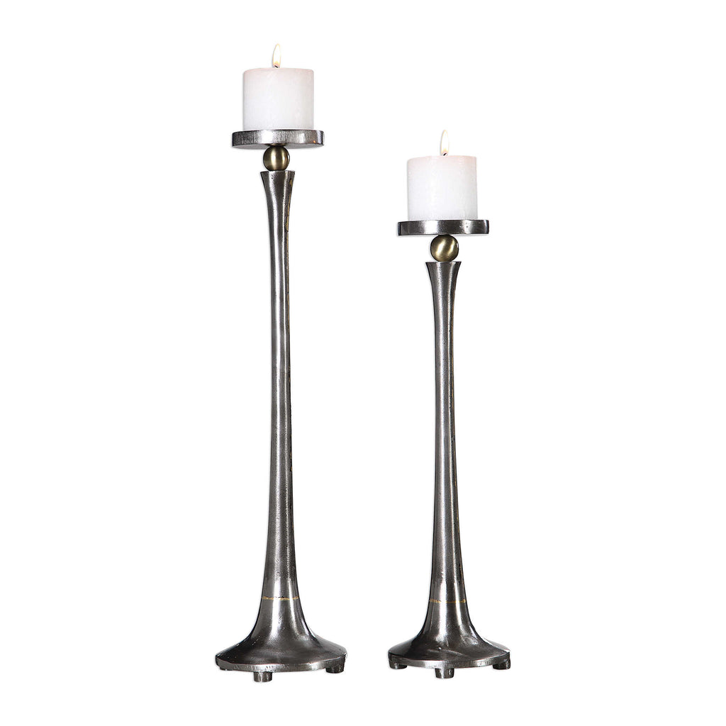 Aliso Cast Iron Candleholders Set of 2 - Bombay Mercantile