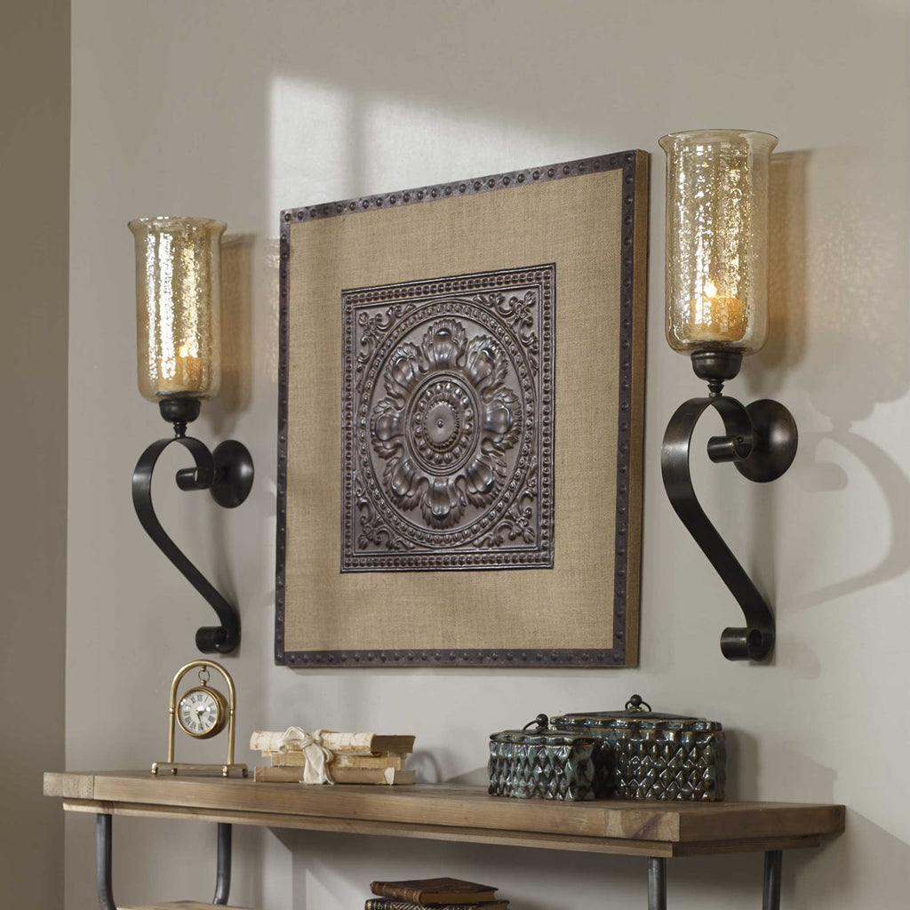 Joselyn Bronze Candle Wall Sconce - Bombay Mercantile