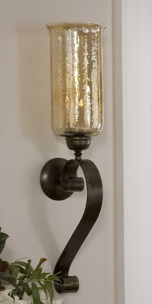 Joselyn Bronze Candle Wall Sconce - Bombay Mercantile