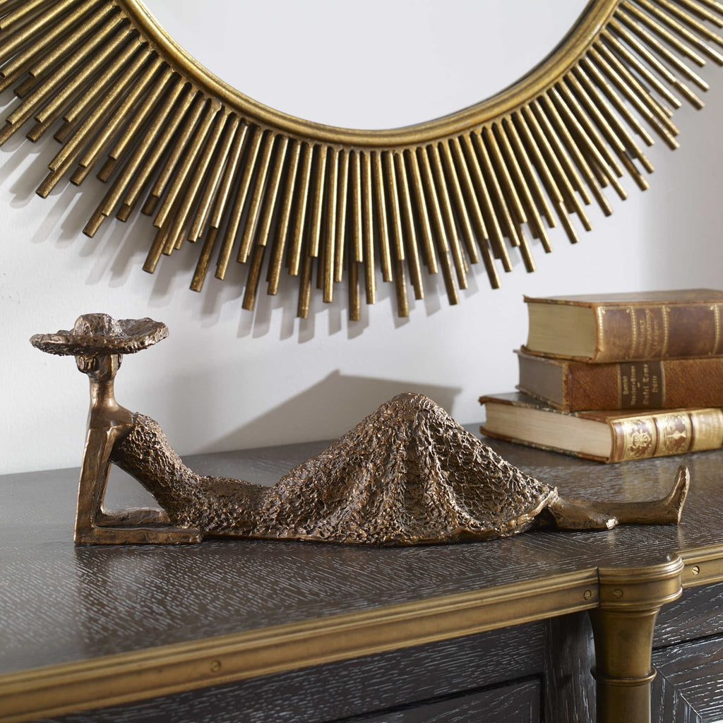 Summer Days Antique Bronze Sculpture - Bombay Mercantile