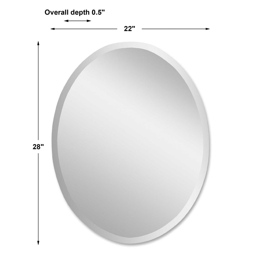 Frameless Vanity Oval Mirror - Bombay Mercantile