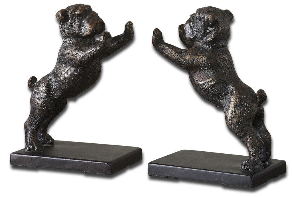 Bulldogs Cast Iron Bookends, Set of 2 - Bombay Mercantile