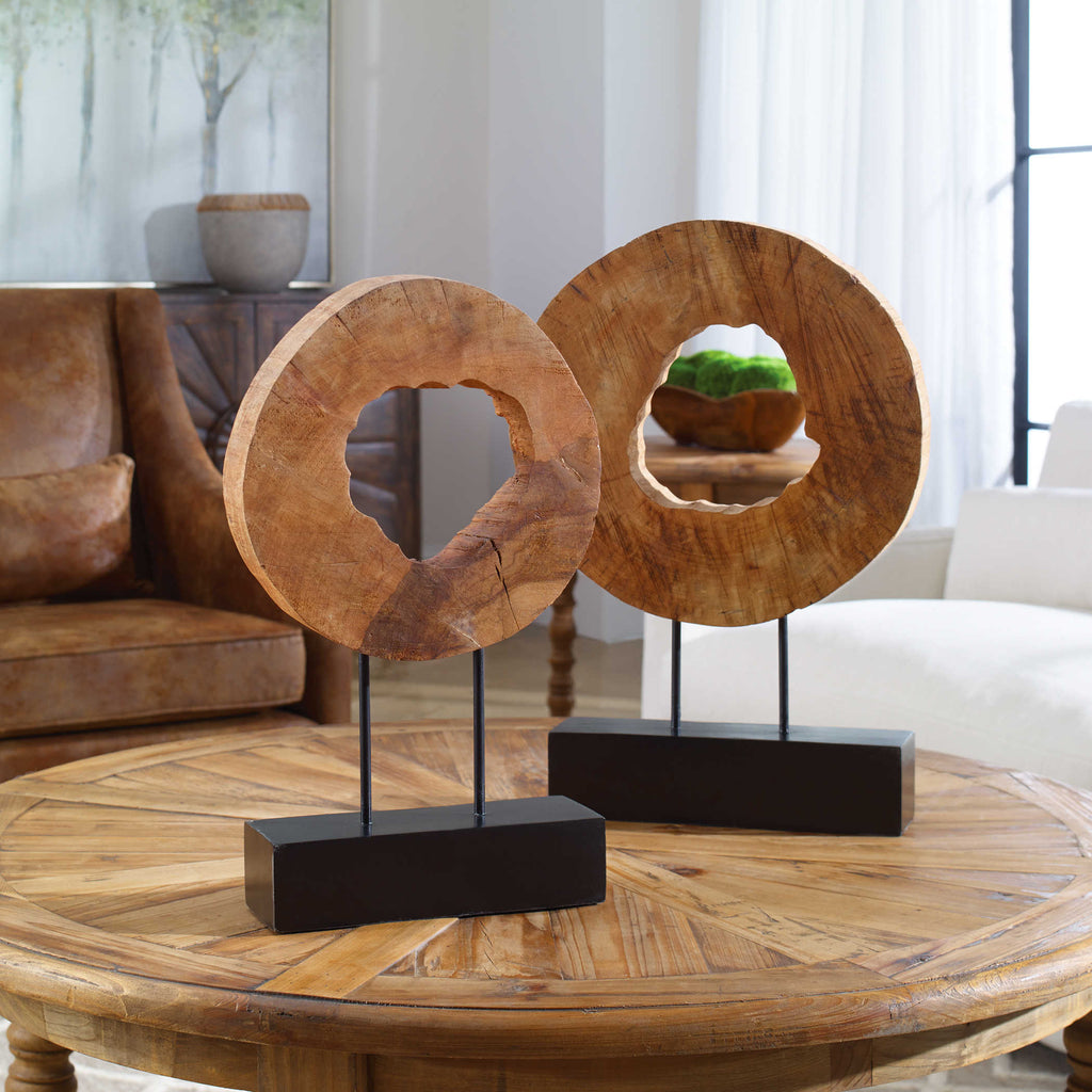 Ashlea Wooden Sculptures Set of 2 - Bombay Mercantile