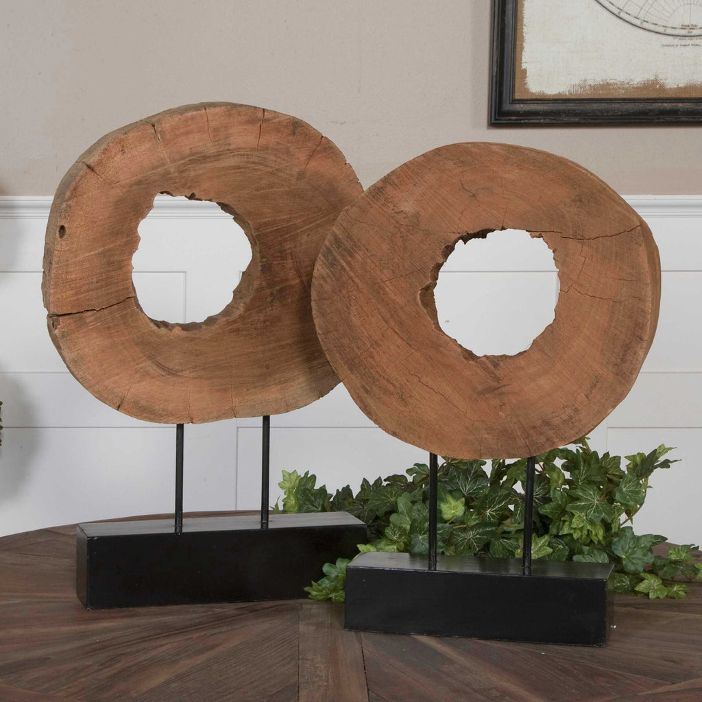 Ashlea Wooden Sculptures Set of 2 - Bombay Mercantile