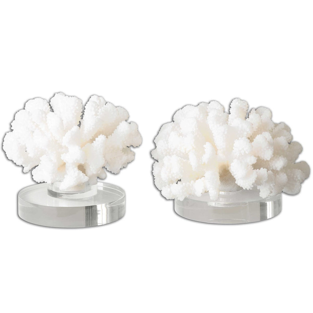 Hard Coral Sculptures, Set of 2 - Bombay Mercantile