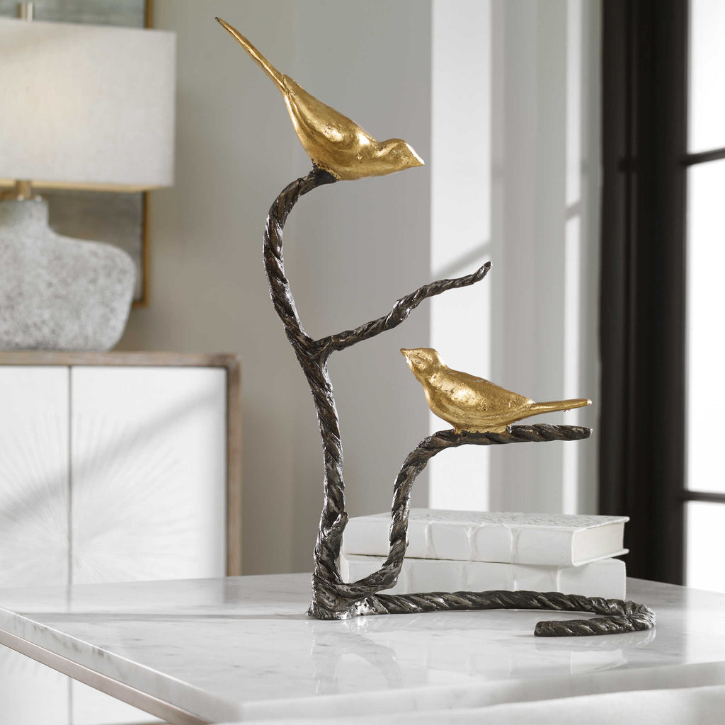 Birds On A Limb Sculpture - Bombay Mercantile