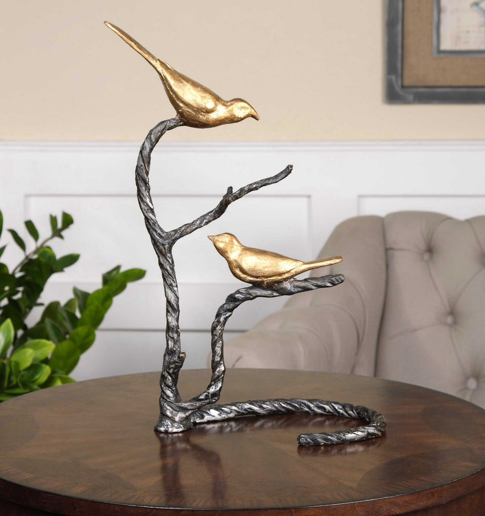 Birds On A Limb Sculpture - Bombay Mercantile