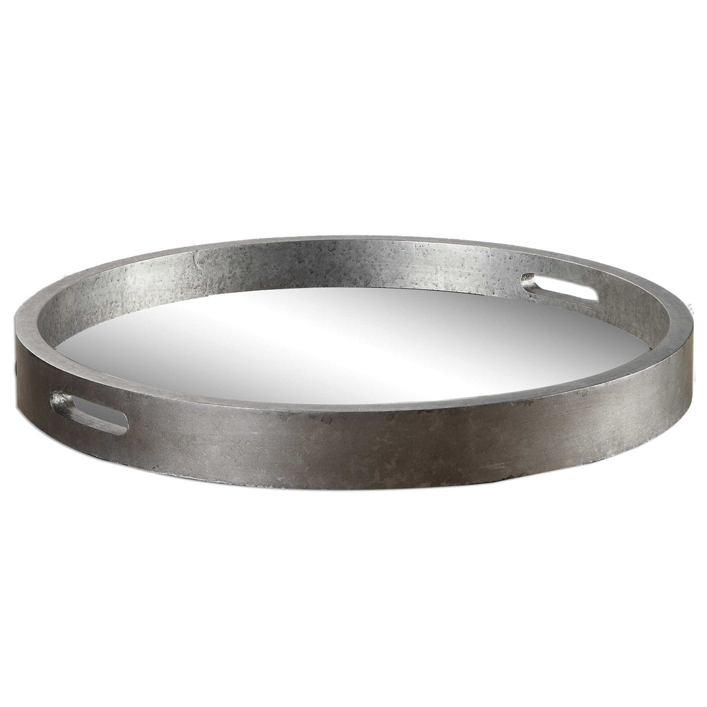 Bechet Round Silver Tray - Bombay Mercantile