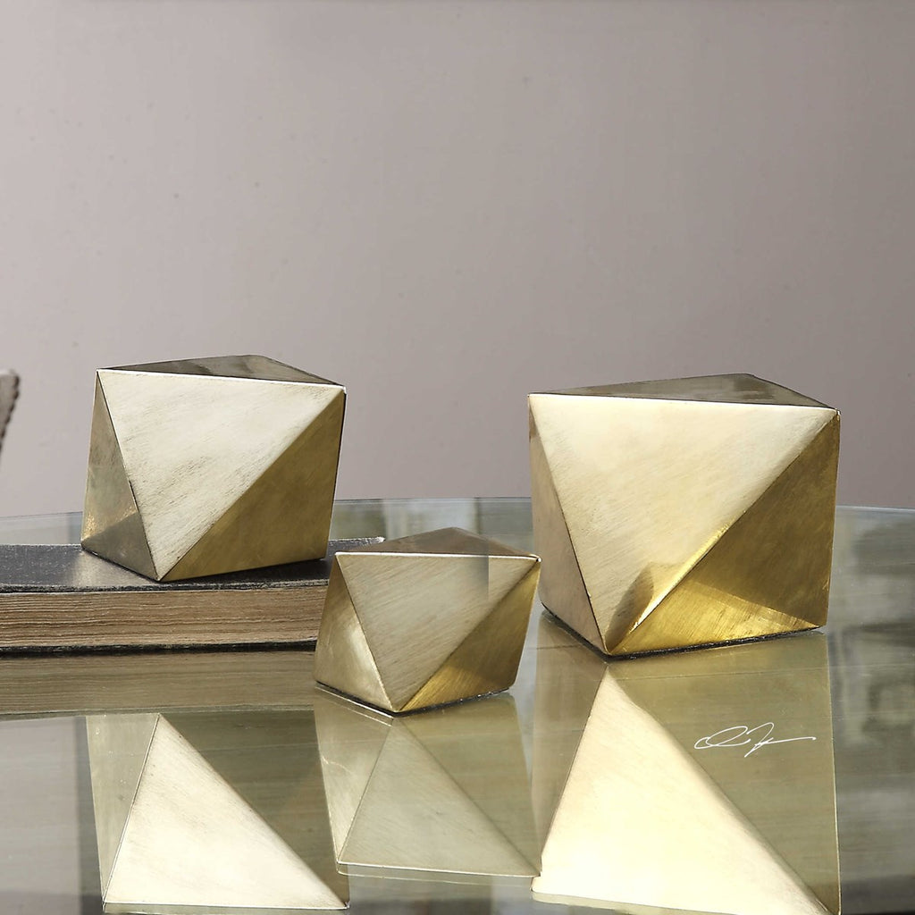 Rhombus Champagne Accents, Set of 3 - Bombay Mercantile