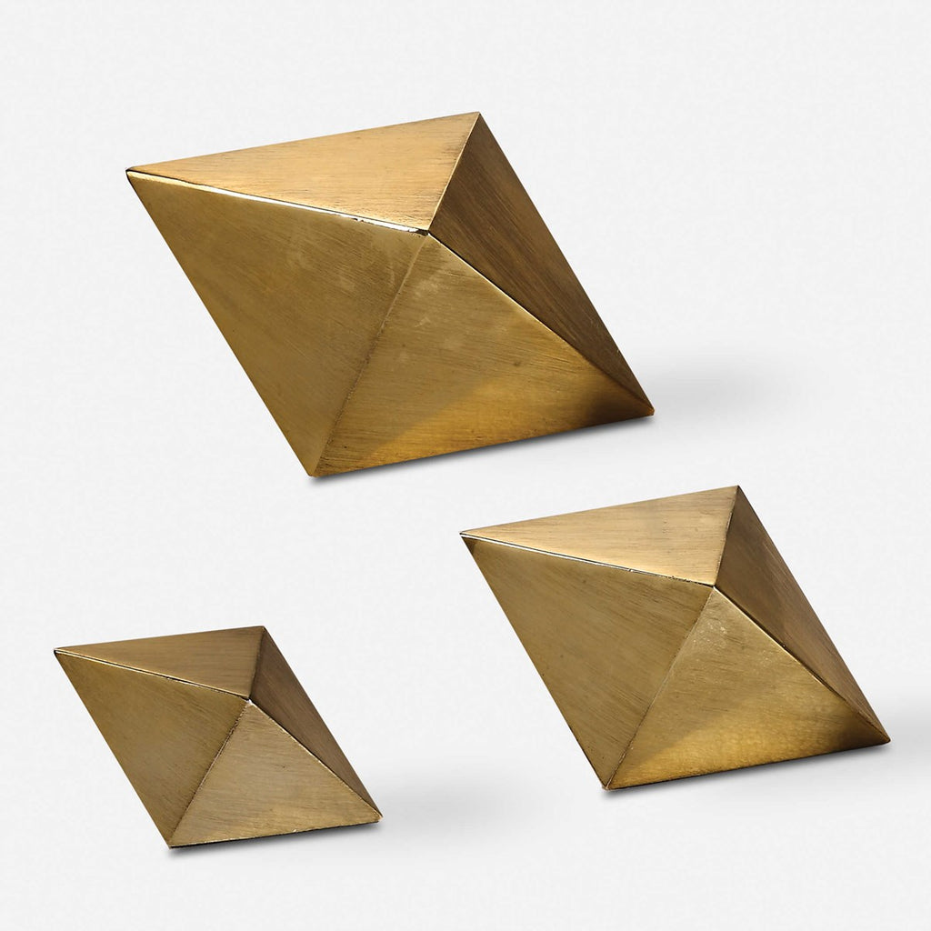 Rhombus Champagne Accents, Set of 3 - Bombay Mercantile