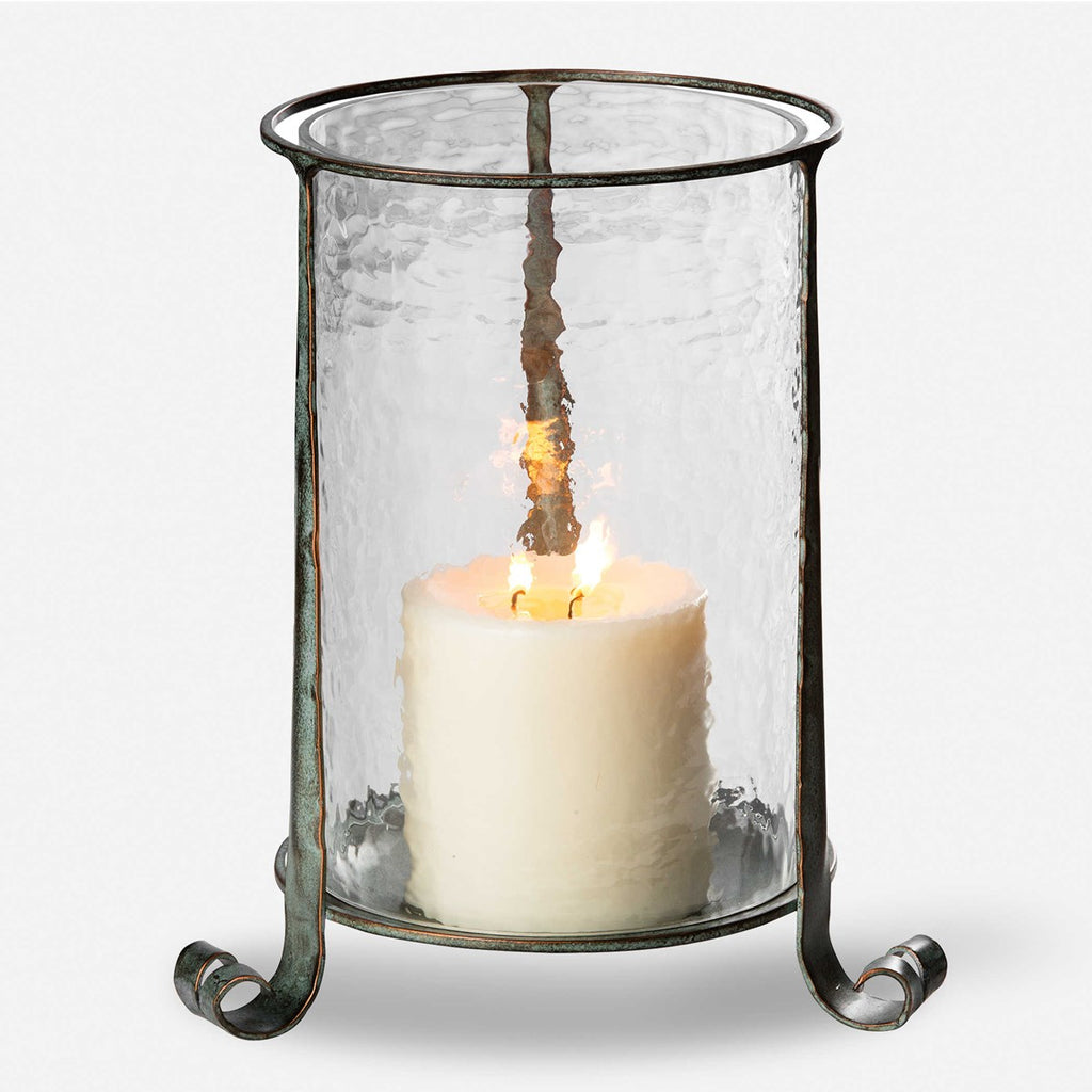 Nicia Bronze Candleholder - Bombay Mercantile