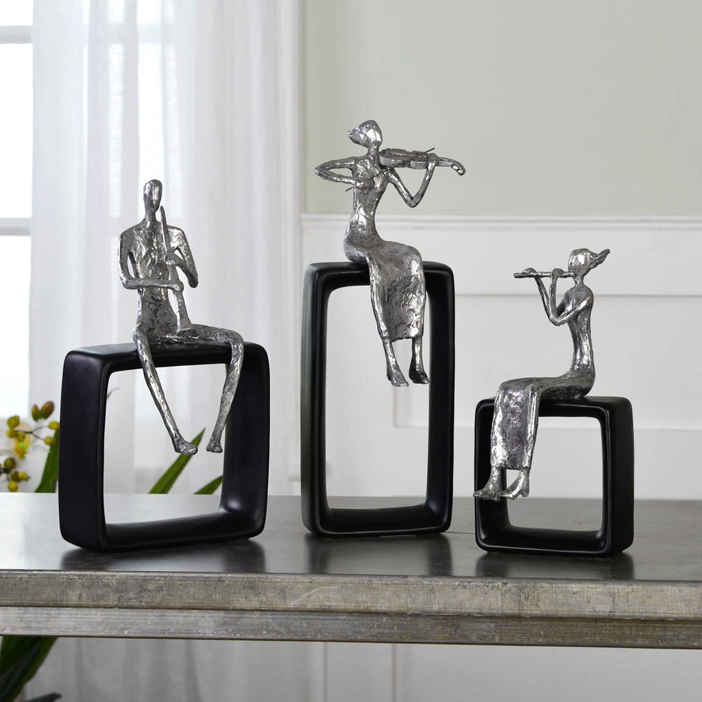 Musical Ensemble Statues, Set of 3 - Bombay Mercantile