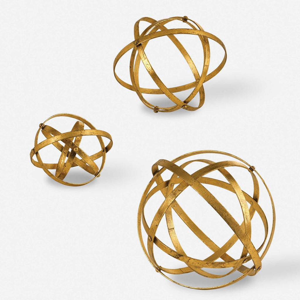 Stetson Gold Spheres, Set of 3 - Bombay Mercantile