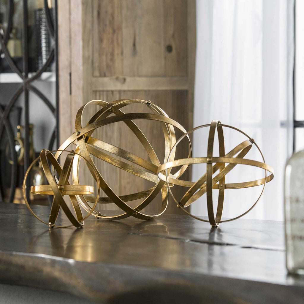 Stetson Gold Spheres, Set of 3 - Bombay Mercantile