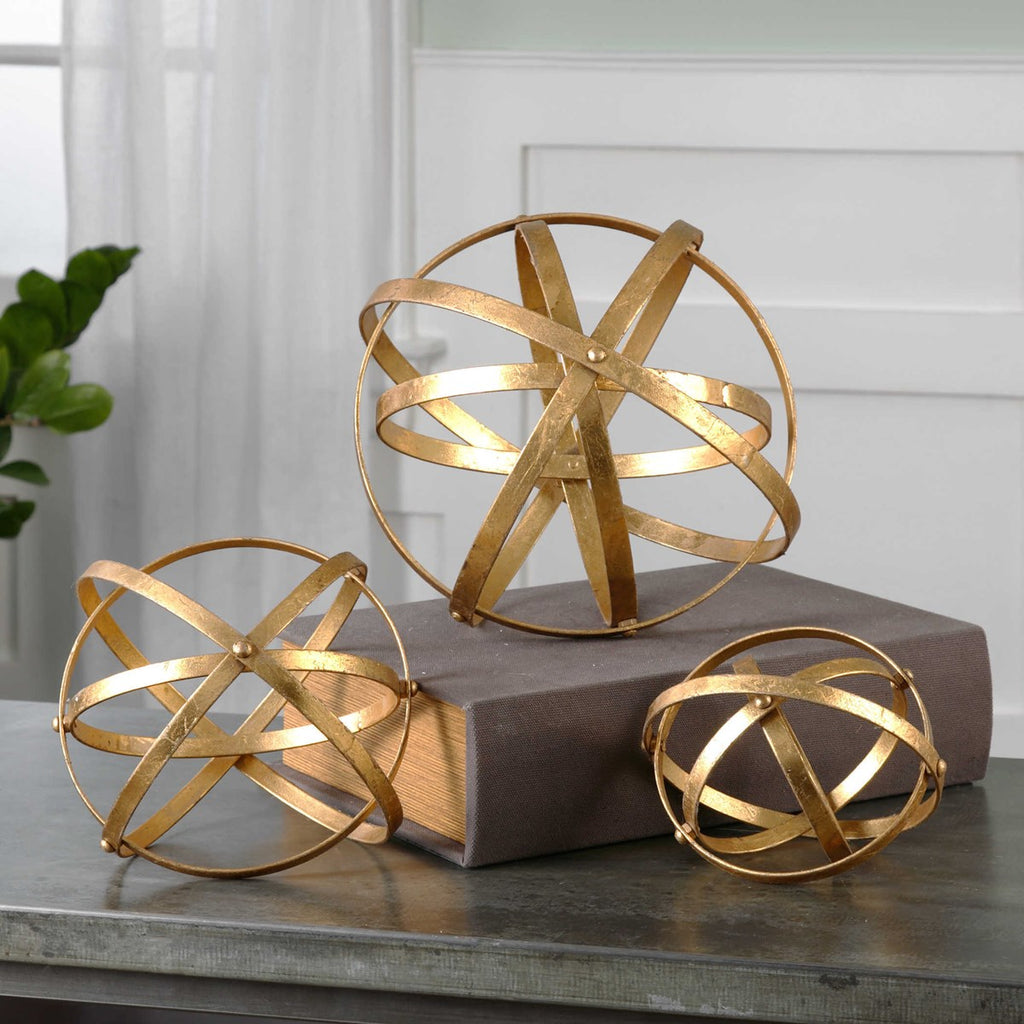 Stetson Gold Spheres, Set of 3 - Bombay Mercantile
