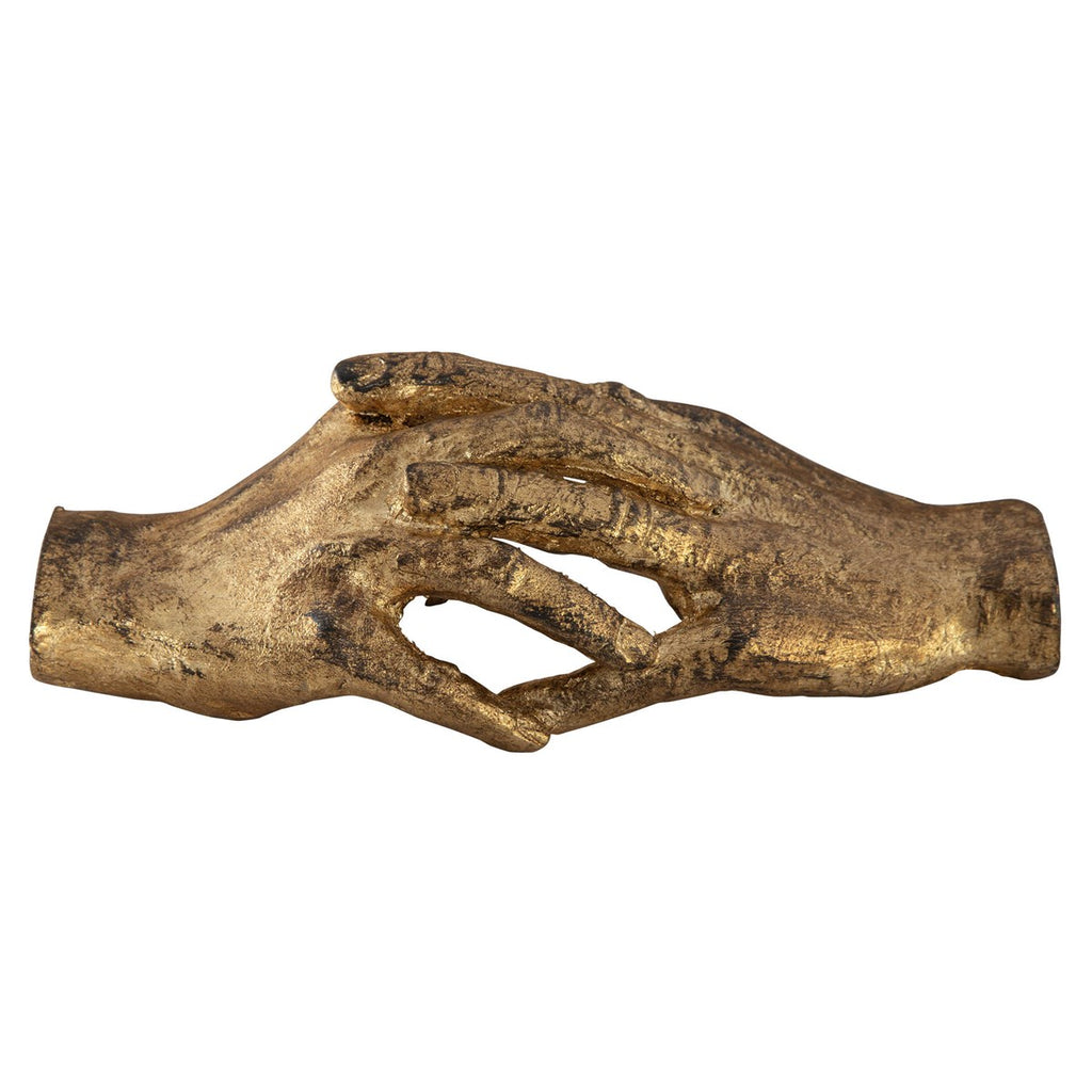 Hold My Hand Gold Sculpture - Bombay Mercantile