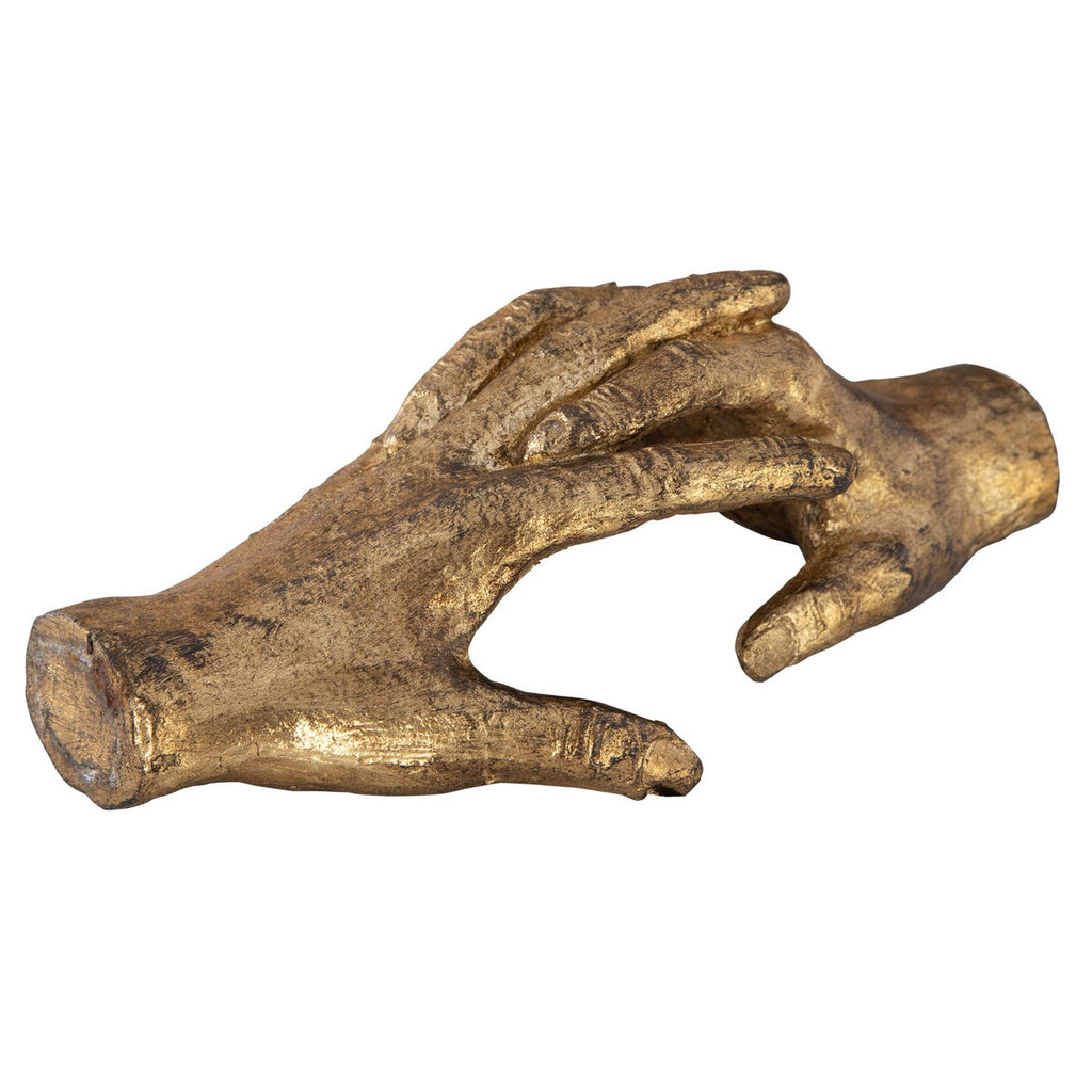 Hold My Hand Gold Sculpture - Bombay Mercantile