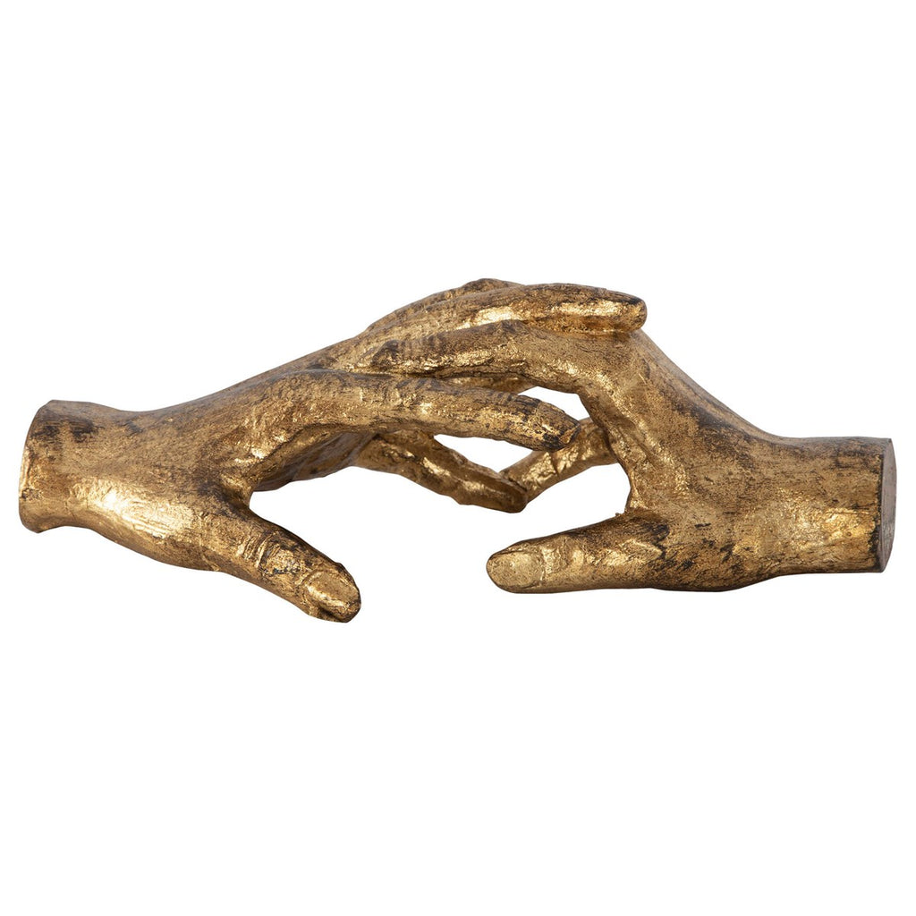 Hold My Hand Gold Sculpture - Bombay Mercantile