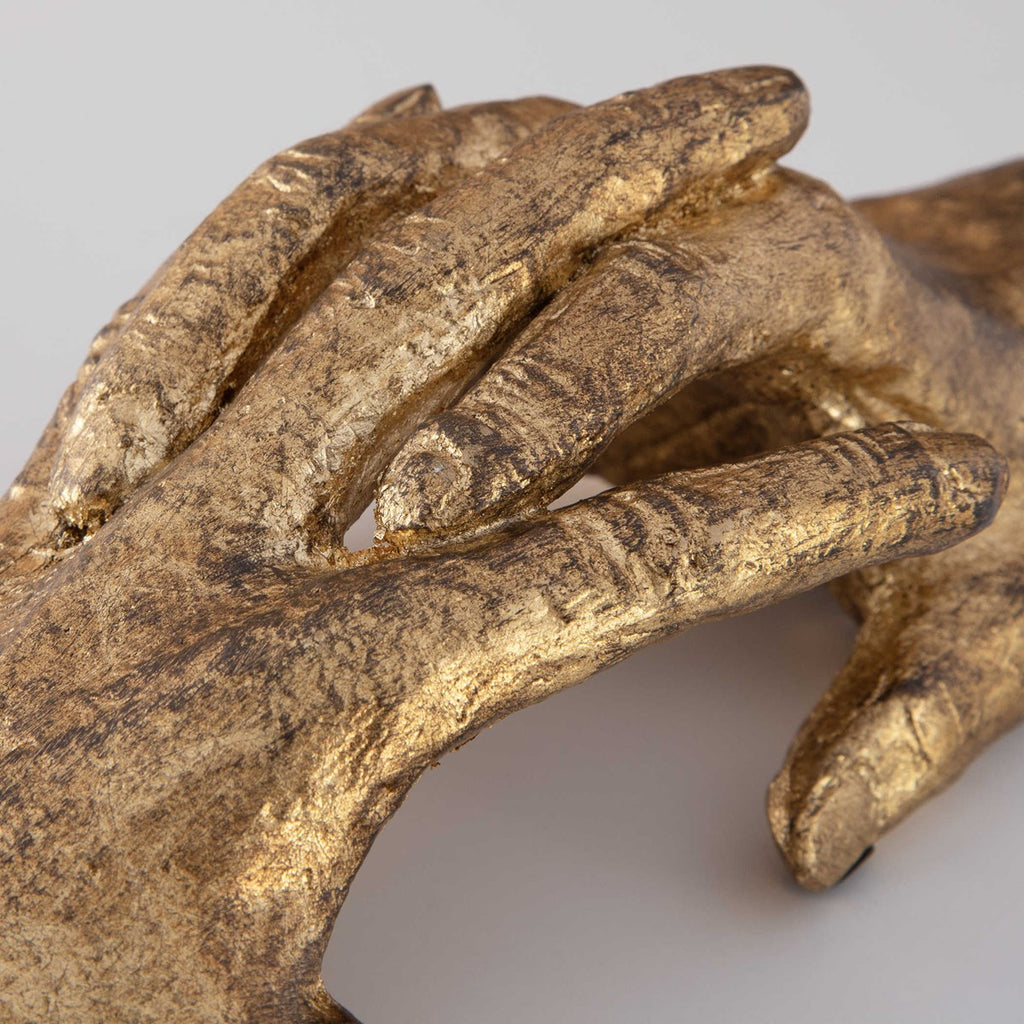 Hold My Hand Gold Sculpture - Bombay Mercantile