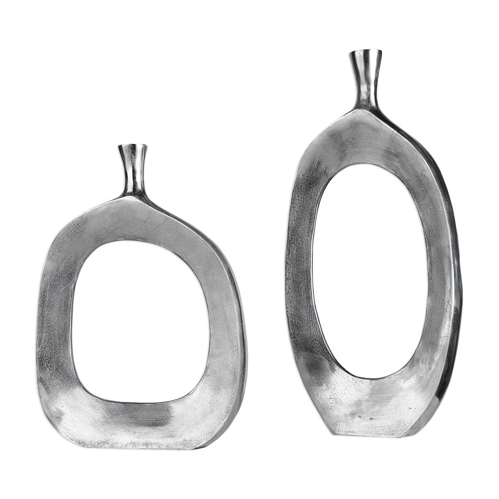 Cierra Aluminum Vases Set of 2 - Bombay Mercantile