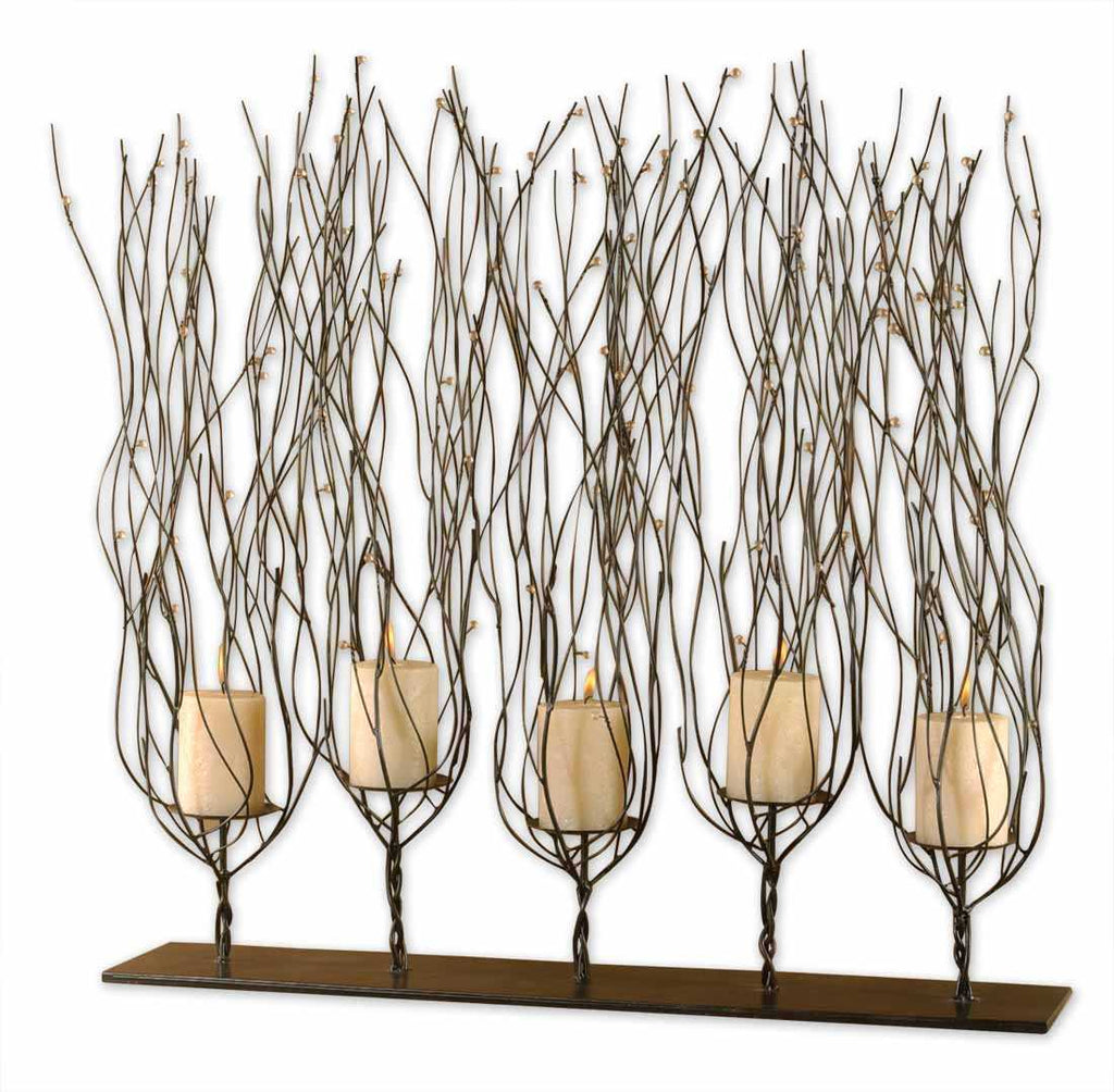 Fedora Dark Brown Candleholder - Bombay Mercantile