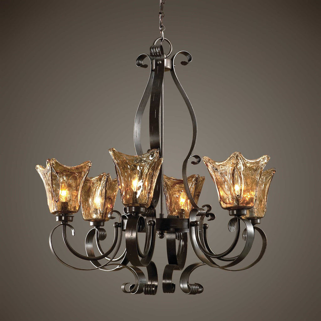 Vetraio 6Lt Oil Rubbed Bronze Chandelier - Bombay Mercantile