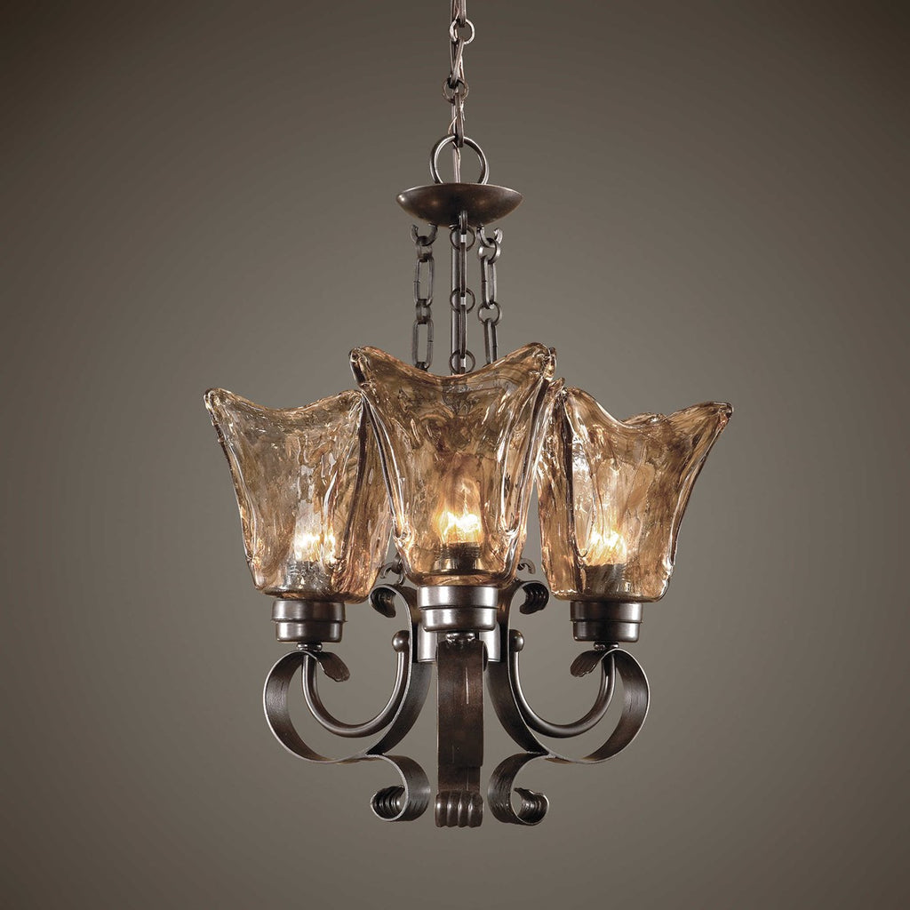 Vetraio 3Lt Oil Rubbed Bronze Chandelier - Bombay Mercantile