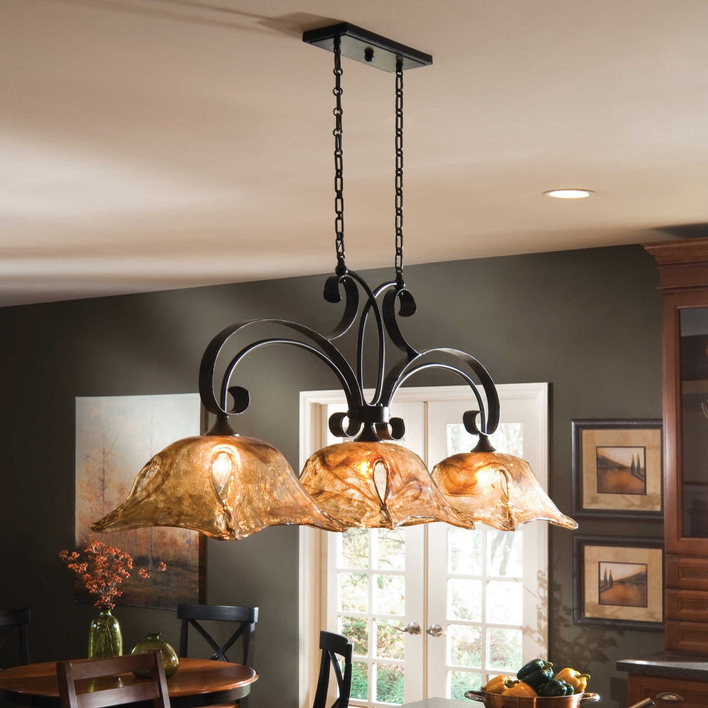 Vetraio 3 Lt Bronze Kitchen Island Light - Bombay Mercantile