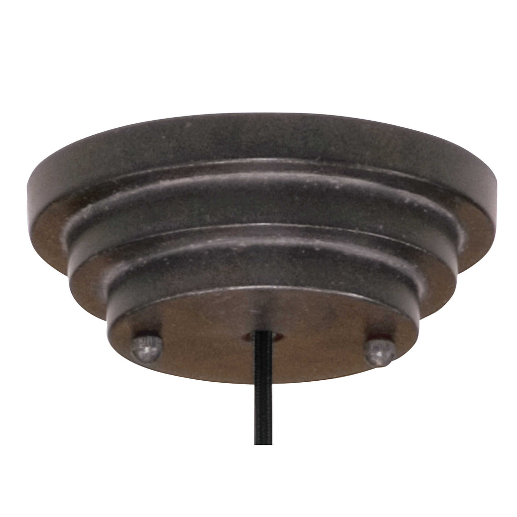 Alita Aged Black Drum Pendant - Bombay Mercantile