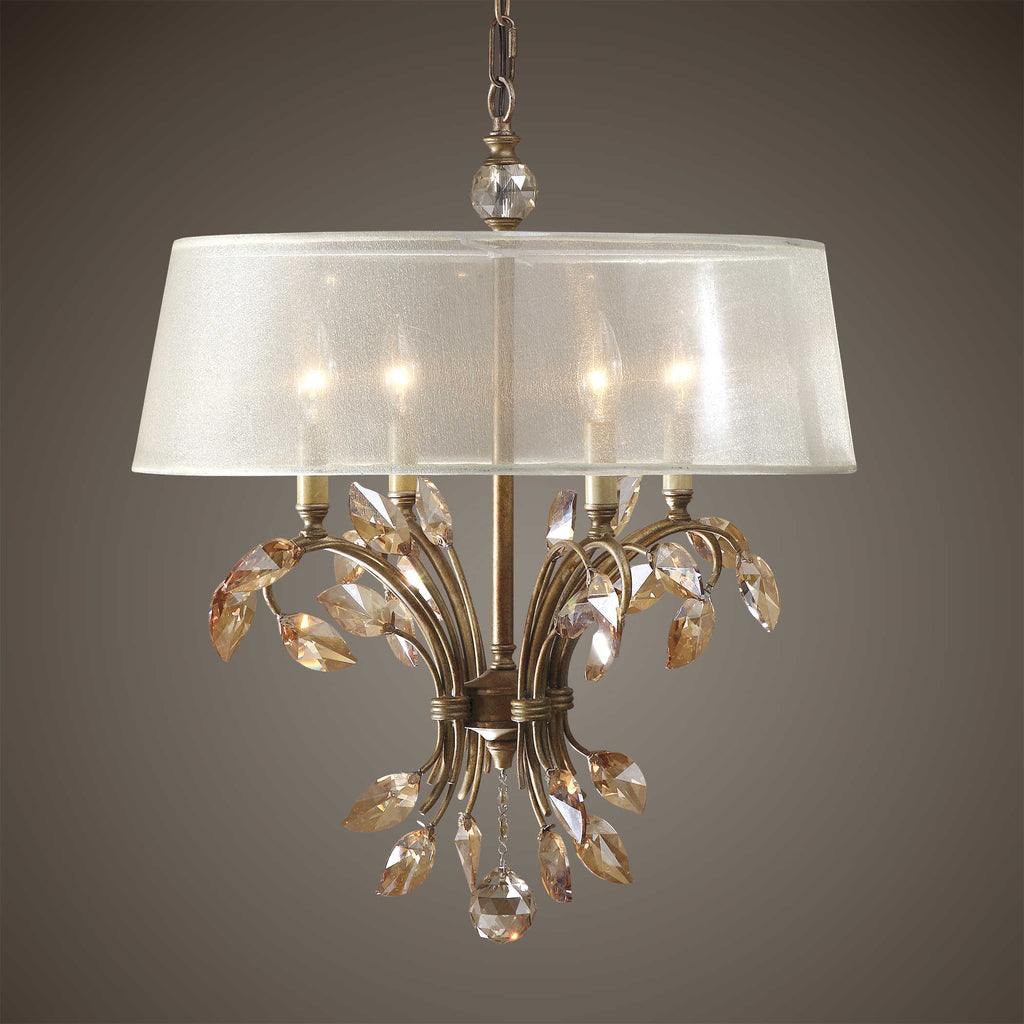 Alenya 4 Light Gold Metal Chandelier - Bombay Mercantile