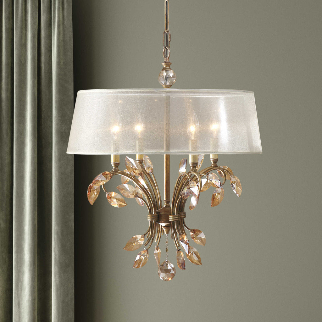 Alenya 4 Light Gold Metal Chandelier - Bombay Mercantile