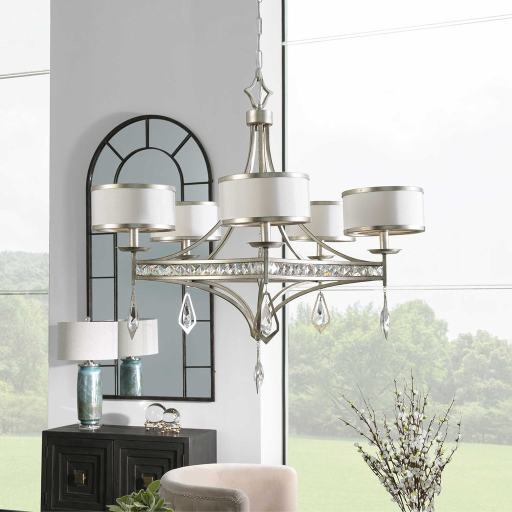 Tamworth 5 Light Silver Champagne Chandelier - Bombay Mercantile