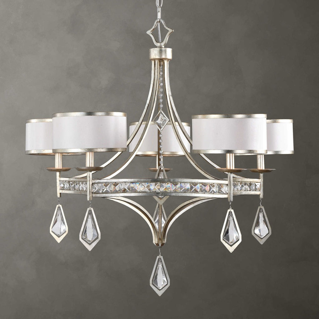 Tamworth 5 Light Silver Champagne Chandelier - Bombay Mercantile