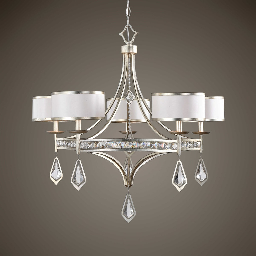 Tamworth 5 Light Silver Champagne Chandelier - Bombay Mercantile