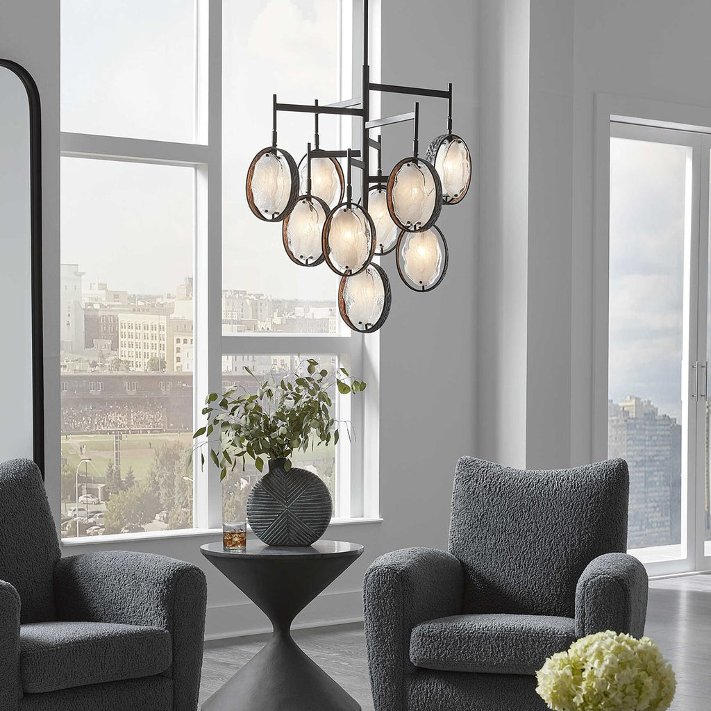 Maxin Dark Bronze 9 Light Chandelier - Bombay Mercantile