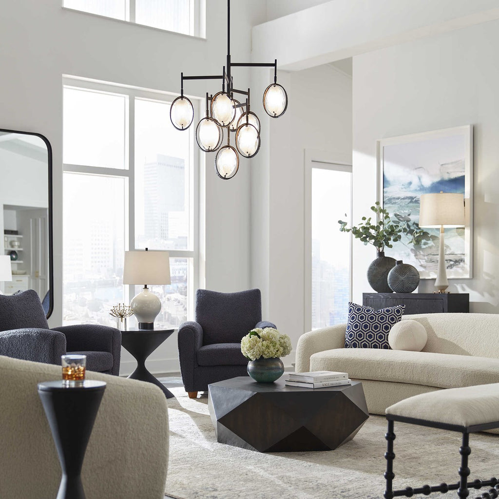 Maxin Dark Bronze 9 Light Chandelier - Bombay Mercantile