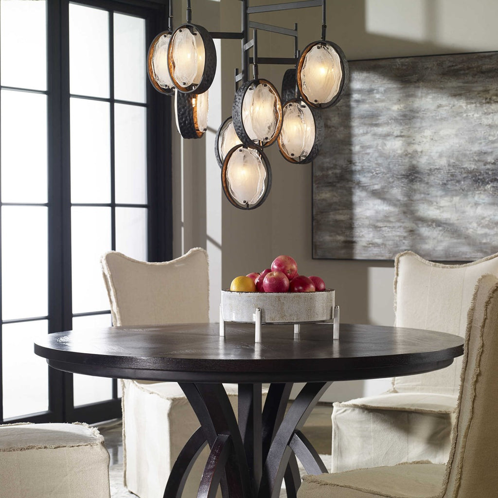 Maxin Dark Bronze 9 Light Chandelier - Bombay Mercantile