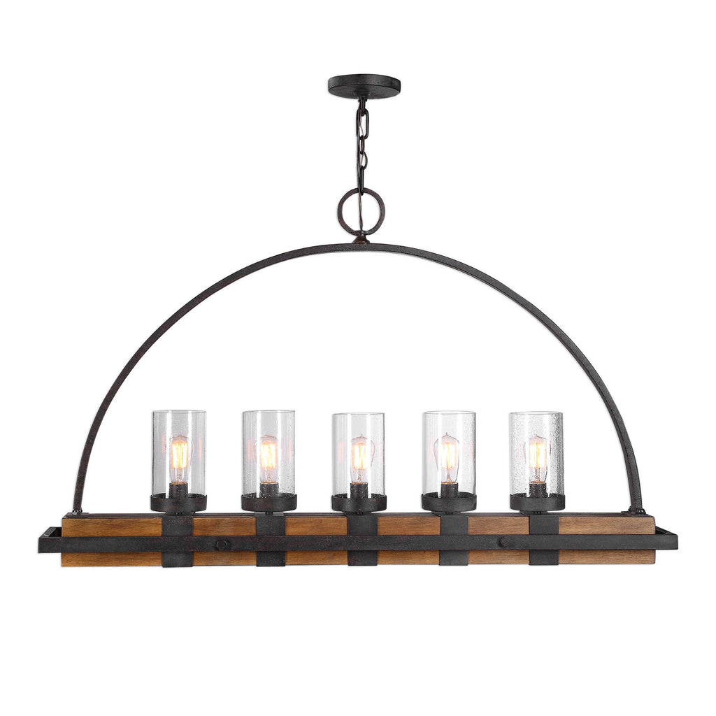 Atwood 5 Light Rustic Linear Chandelier - Bombay Mercantile