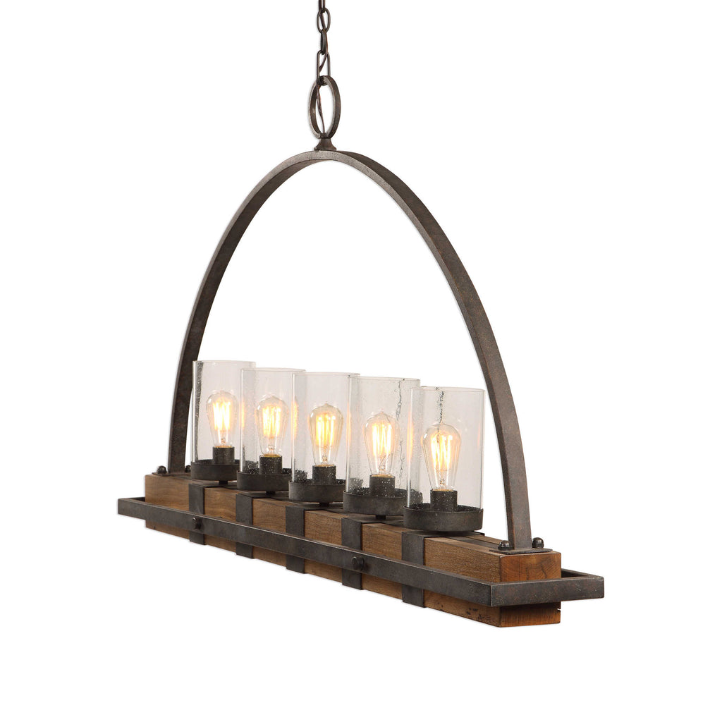 Atwood 5 Light Rustic Linear Chandelier - Bombay Mercantile